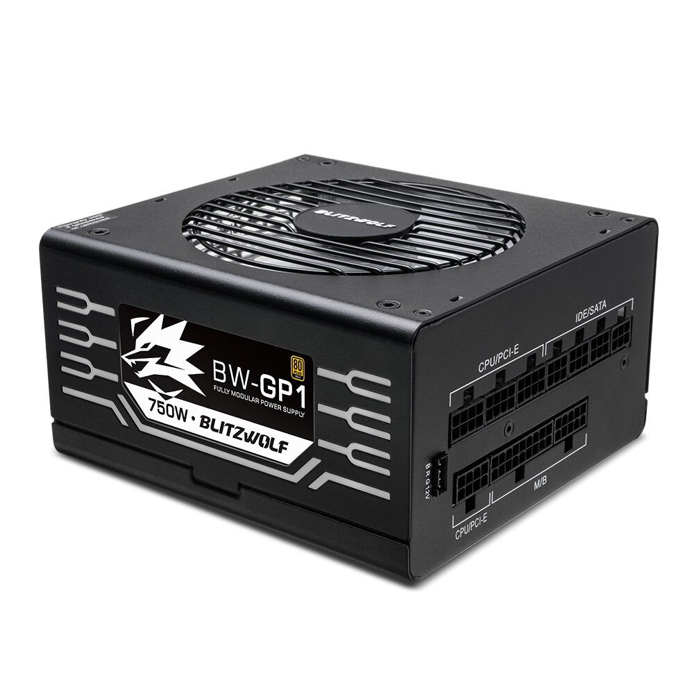 BlitzWolf®BW-GP1 550/750W ATX Fully Modular Power Supply 80Plus Gold Certified With ARGB Fan 7 Prevention Technology Full Voltage Support Fan Auto ON/OFF