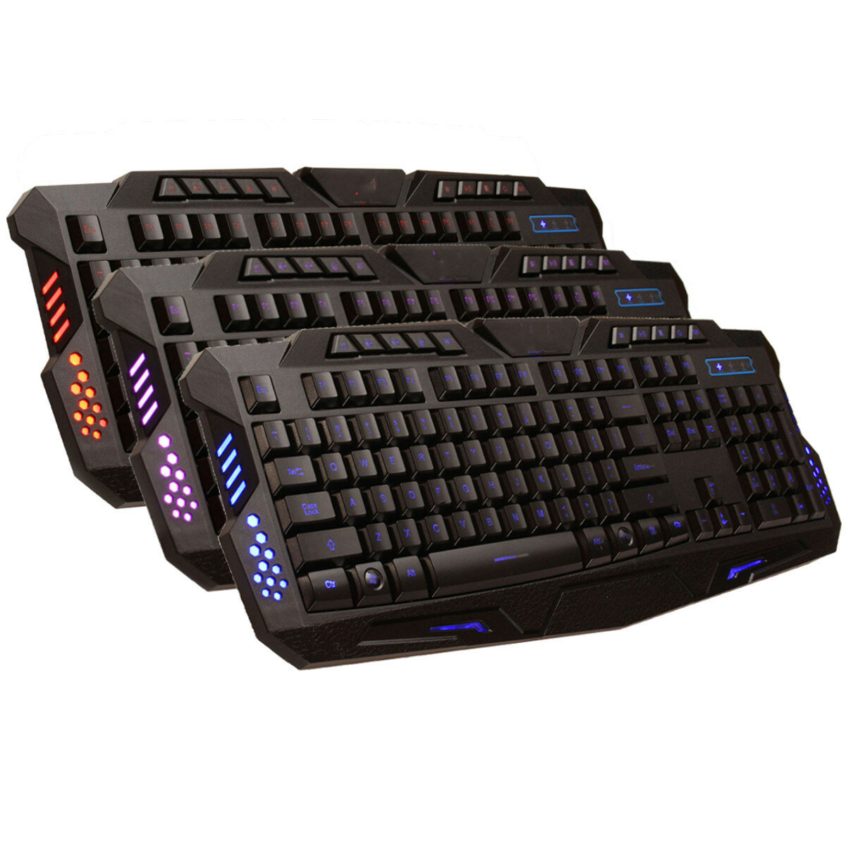 M200 USB 3 Colors LED Backlit Wired Gaming Keyboard COD