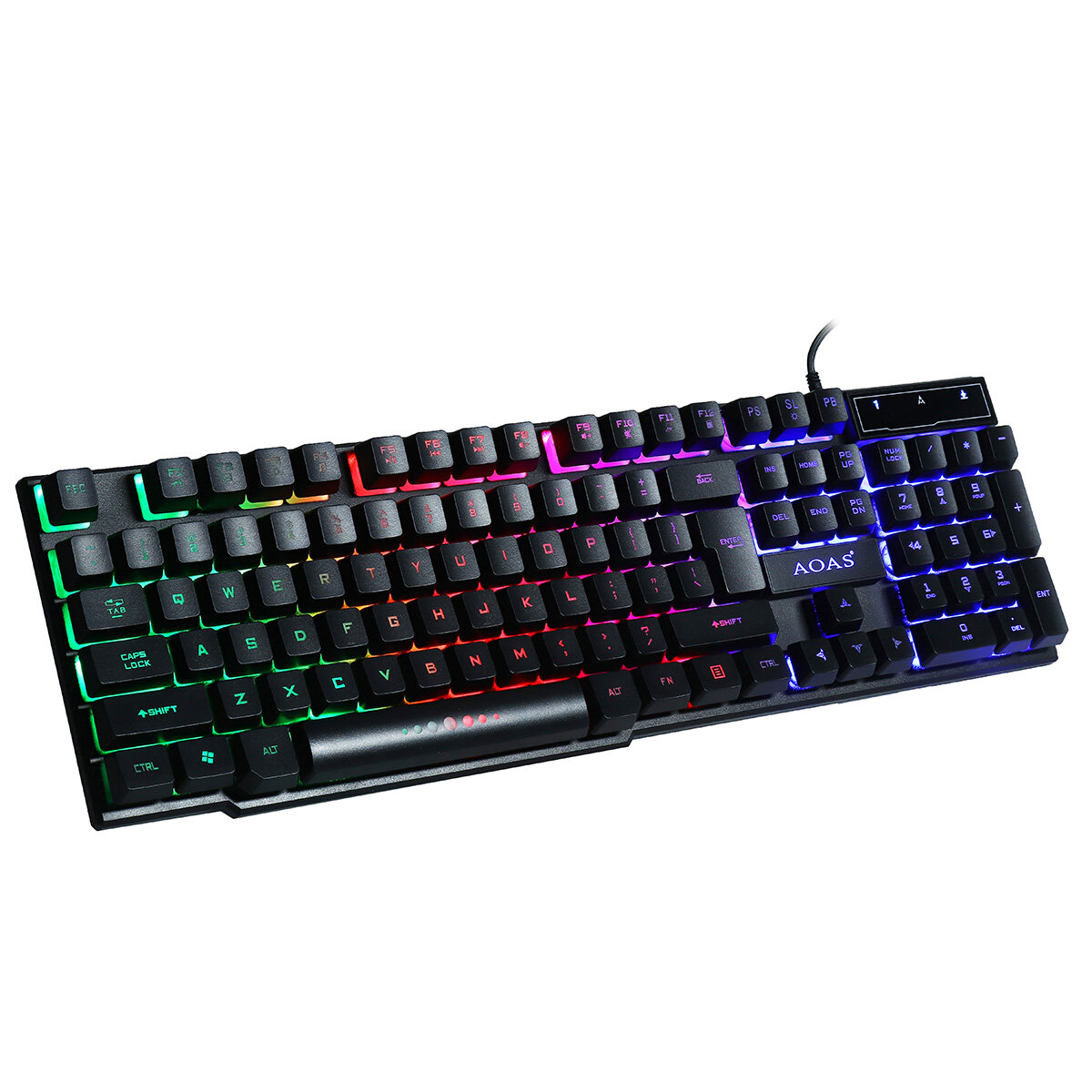 AOAS AS1088 4Pcs Gaming Combo Kit 104 Keys RGB Backlit Keyboard Adjustable 3200DPI Mouse Stereo 40MM Noise Reduction Headset with Mouse Pad COD