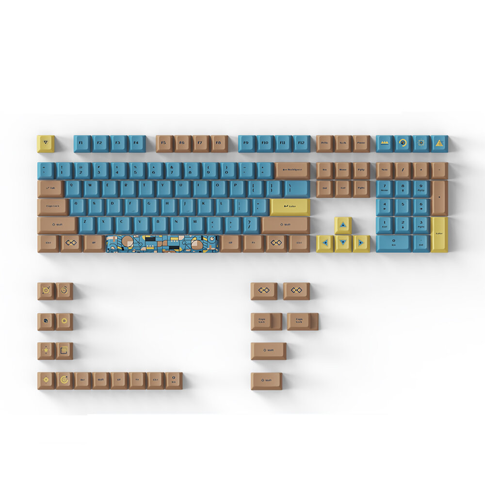 DAGK 128 Keys Multicoloured PBT Keycap Set Cherry Profile Sublimation Cutom Keycaps for Mechanical Keyboards COD