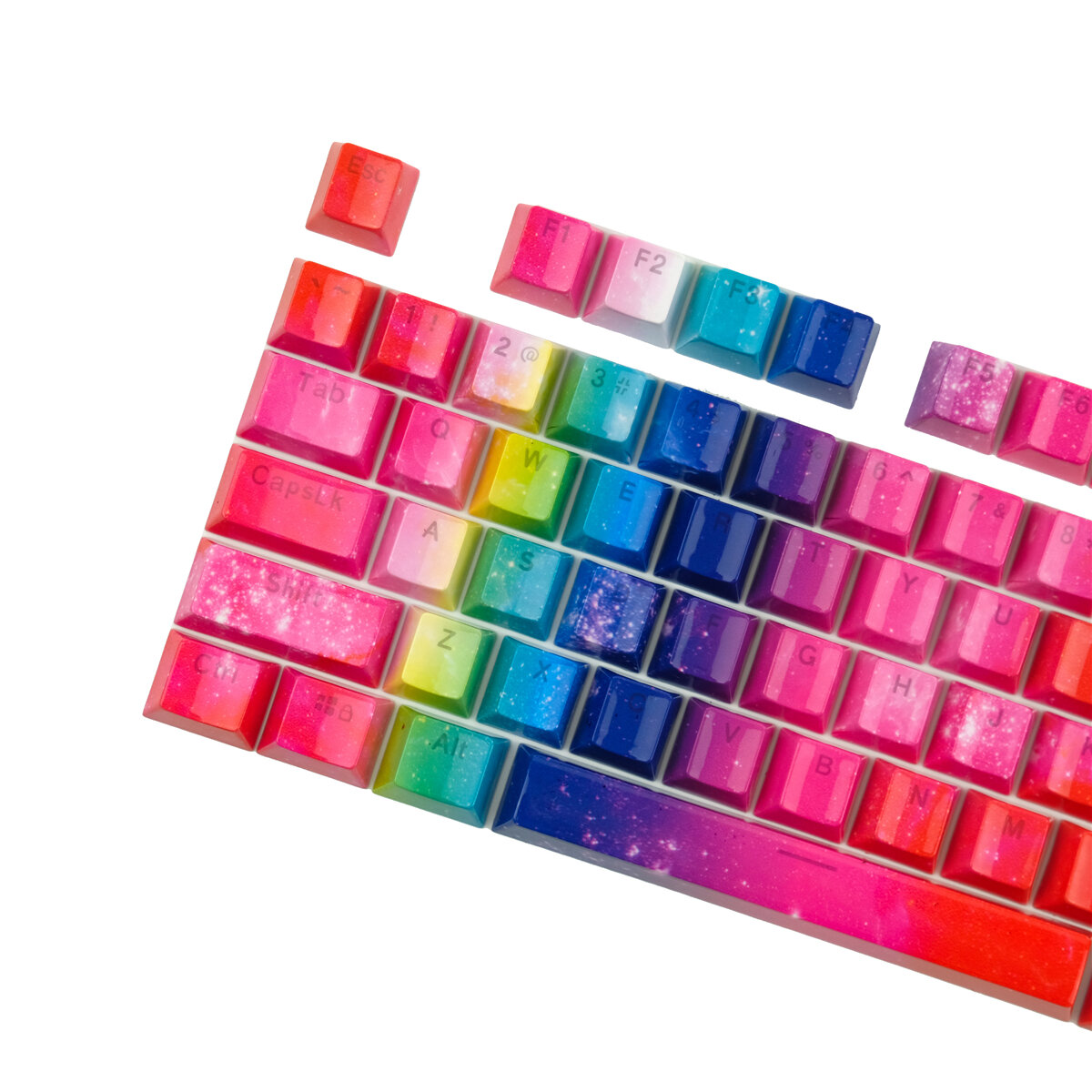 108 Keys Rainbow Keycap Set OEM Profile ABS Colorful Keycaps for 61/87/104/108 Keys Mechanical Keyboards COD