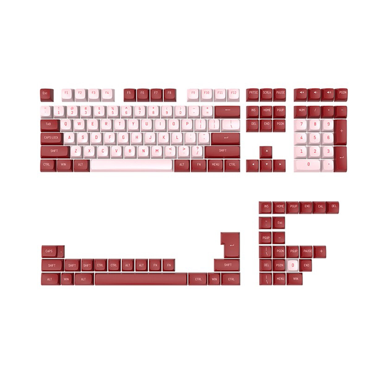 CoolKiller 148 Keys Red Bean/Summer Sky/Blossom Pink/Banana Milk/Dark Gold/White Snow Keycap Set PBT Double Color Injection CSA Profile Custom Keycaps for Mechanical Keyboard