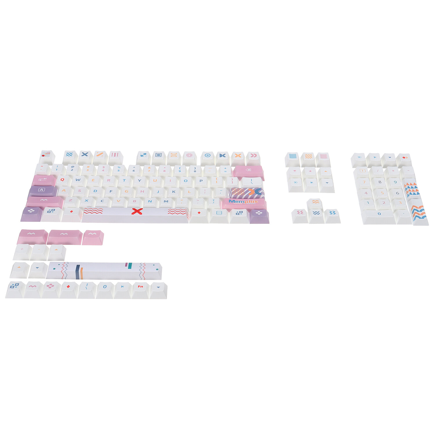 126 Keys Pink&Purple PBT Keycap Set Cherry Profile Five-sided Sublimation Custom Keycaps for Mechanical Keyboards COD