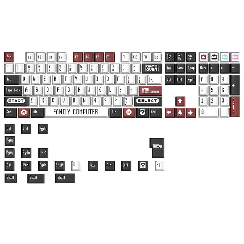 Readson 129 Keys Red&White Machine PBT Keycap Set OEM Profile Sublimation Arabic Custom Keycaps for Mechanical Keyboards COD