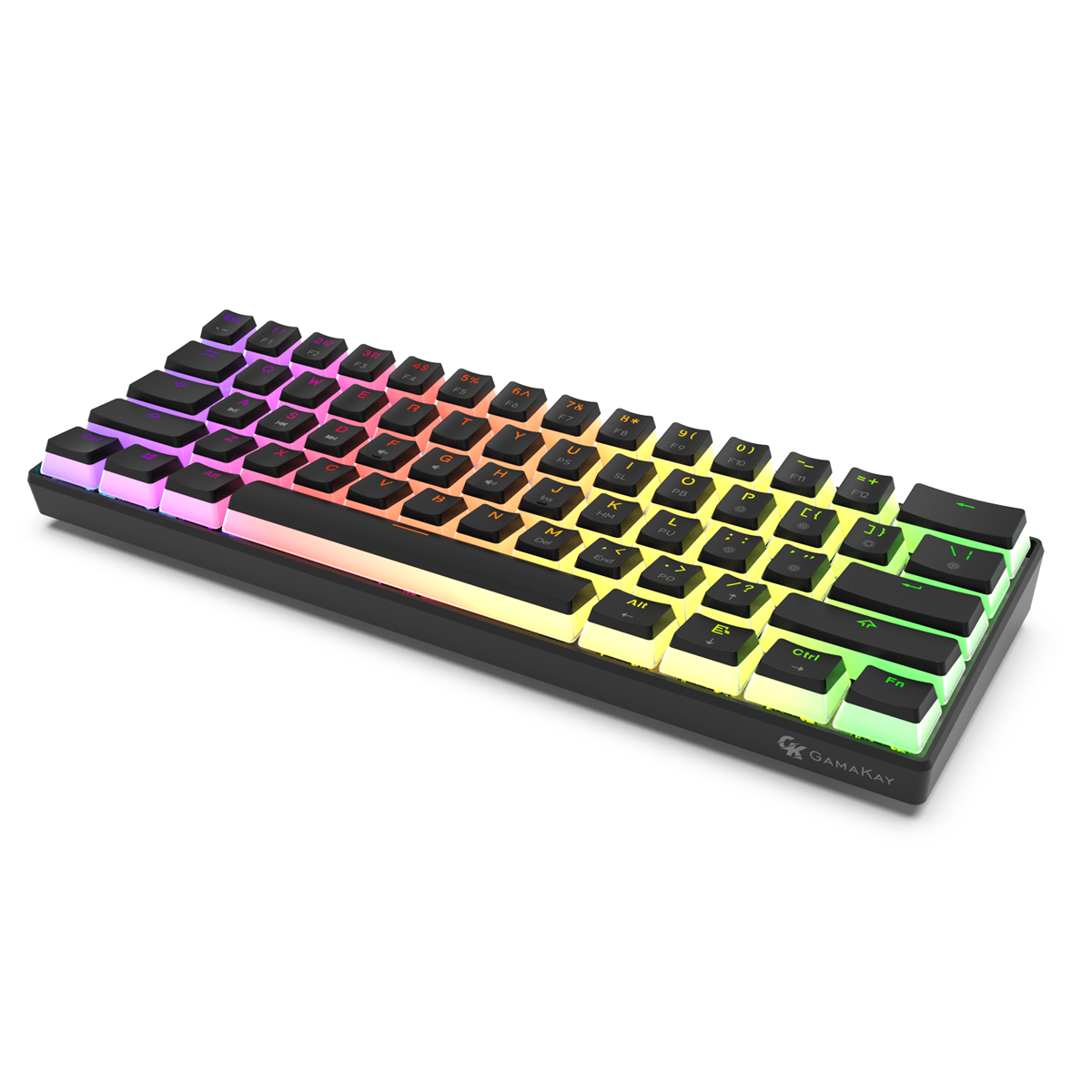 GAMAKAY MK61 Wired Mechanical Keyboard Gateron Optical Switch Pudding Keycaps RGB 61 Keys Hot Swappable Gaming Keyboard New Version COD
