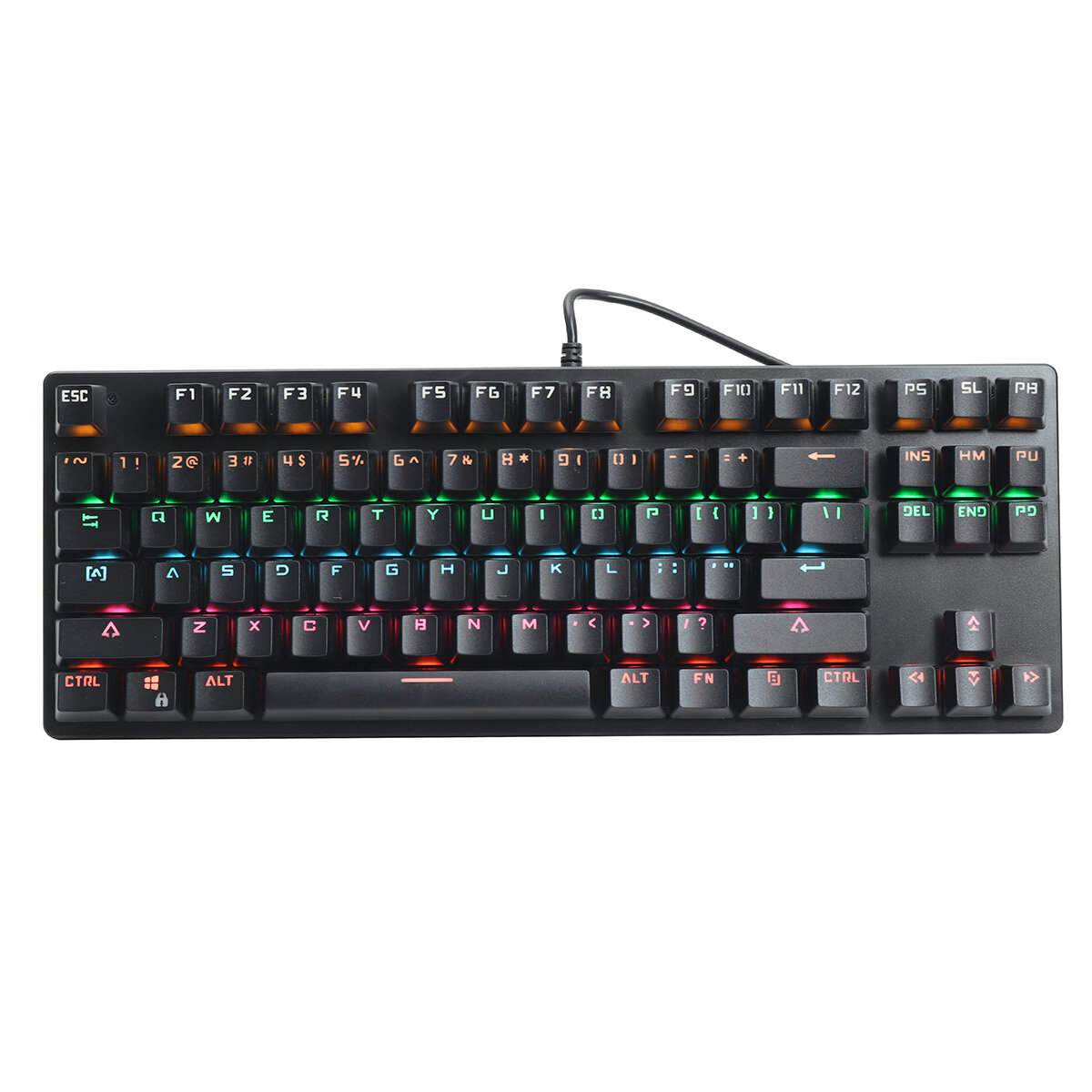 ICEDI K870 Wired Mechanical Keyboard 87 Keys Hot Swappable Blue Switch Suspended Keycaps RGB Backlit Gaming Keyboard with Supplement Blue Switches Keycap Puller