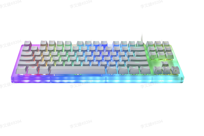 GAMAKAY K87 Mechanical Keyboard 87 Keys Hot Swappable Type-C Wired USB 3.1 NKRO Translucent Glass Base Gateron Switch ABS Two-color Keycap RGB Gaming Keyboard