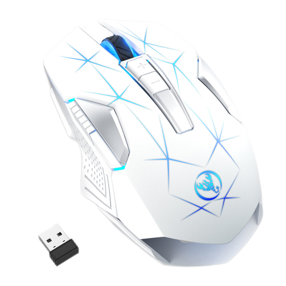 HXSJ T300 2.4G Wireless Gaming Mouse 7 Buttons Adjustable 1000-2400DPI LED Breathing Light Rechargeable Mouse COD