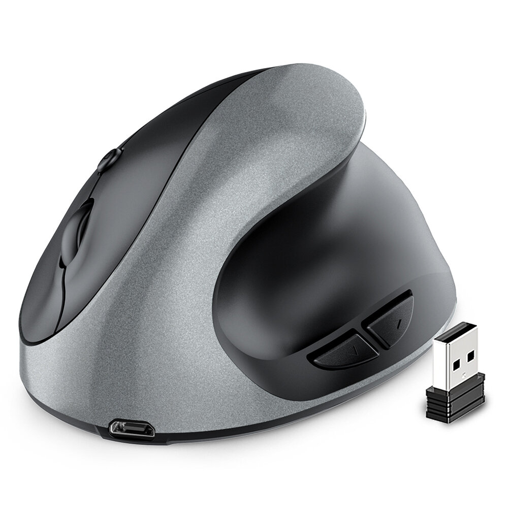 2.4G Wireless Mouse 800-1600DPI Adjustable Ergonomic Mice with 6 Keys 500mAh Battery Rechargeable Mute Mouse for PC Laptop Computer COD