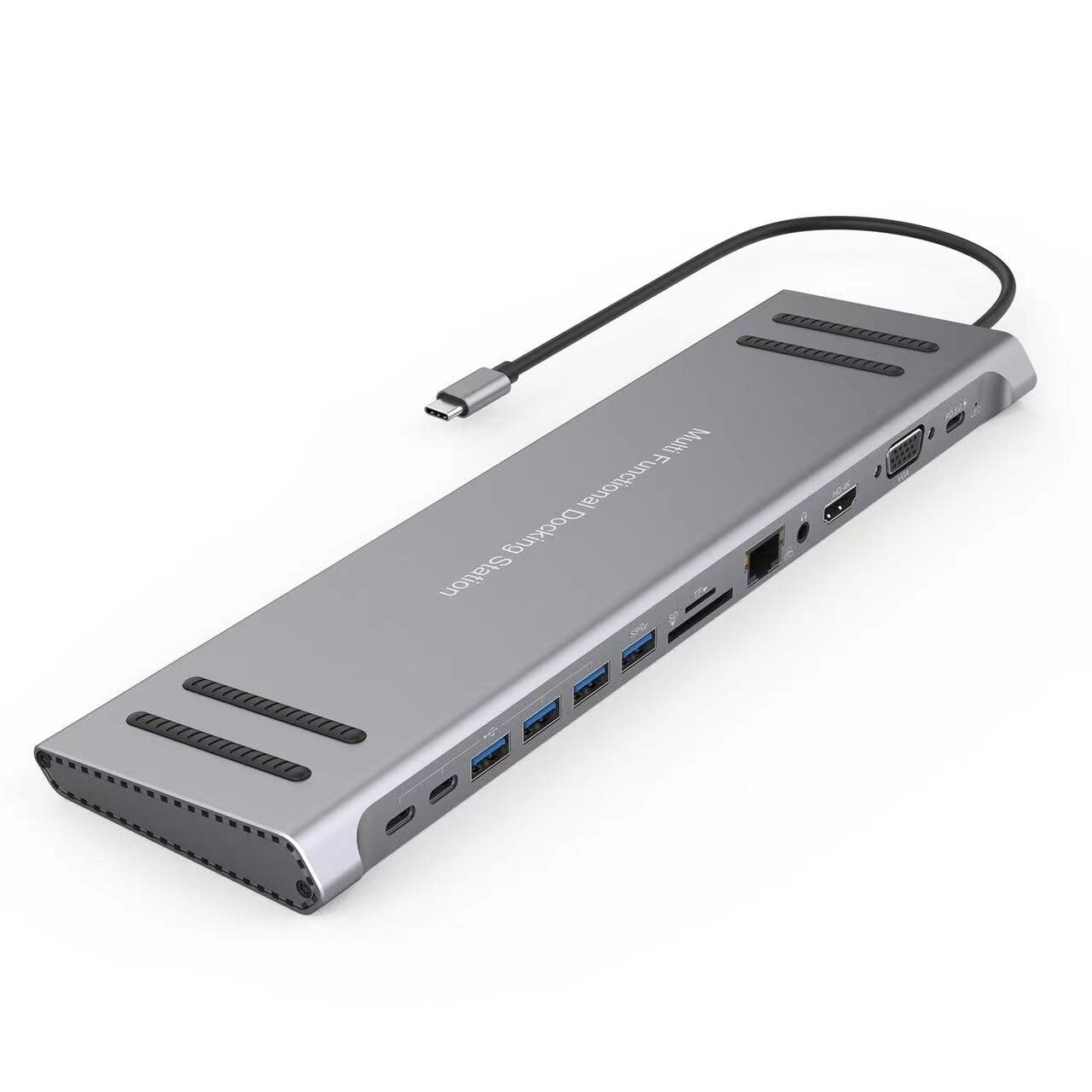 13 in 1 USB C Docking Station Network Hub with VGA PD 3.0 USB-C RJ45 10/100Mbps Laptop Stand for MacBook iPad Surface pro COD