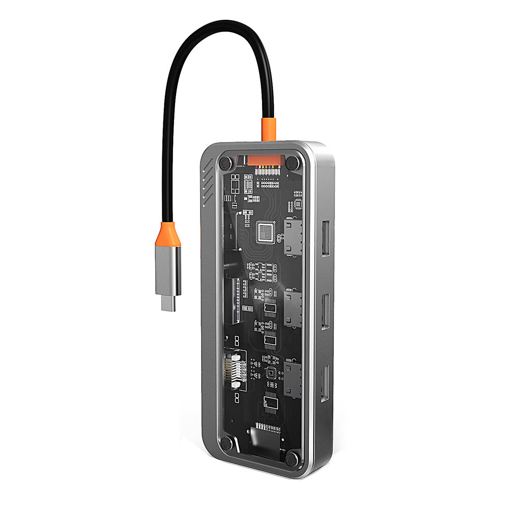 Basix USB C Hub 10 in 1 Type-C to PD HDMI USB3.0 USB2.0*2 SD TF RJ45 VGA AUDIO3.5mm Audio COD