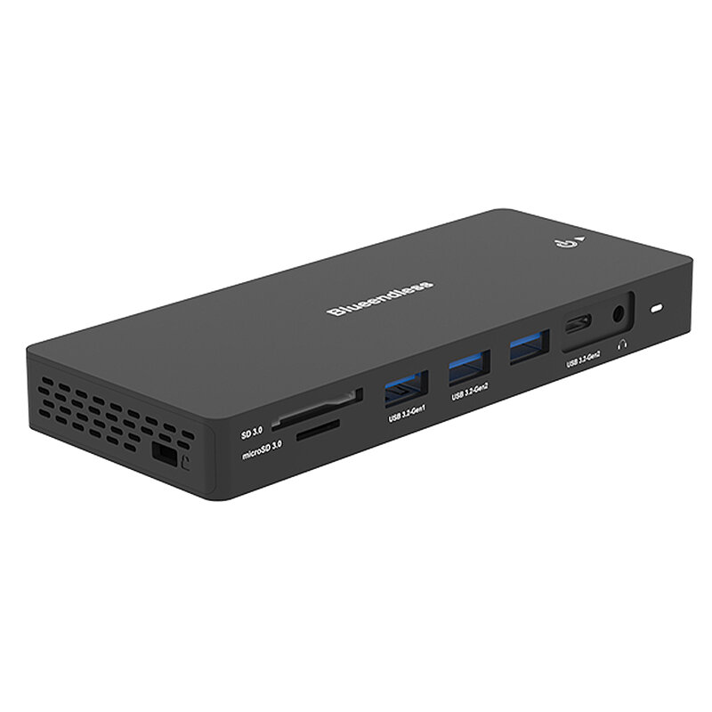 Blueendless HP1306 13-in-1 Type-C Docking Station with DP1.4*2 / HDMI-Compatible 2.0 PD100W LAN USB-C3.2 USB3.2 SD/TF Card Slot 3.5mm Audio Muitifunctional USB Hubs