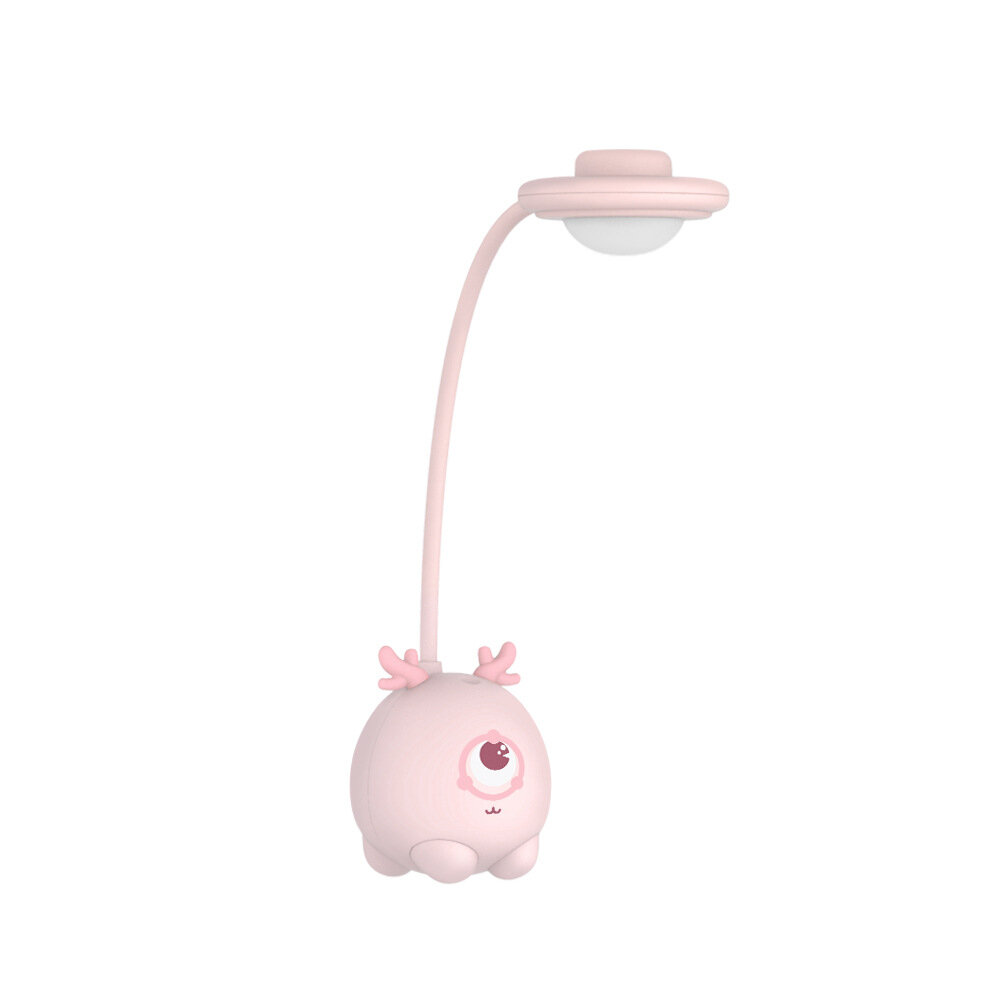 Cute Deer Hose Table Lamp Foldable USB Charging LED Stepless Dimming Table Lamp Bedroom Dormitory Bedside Night Light COD