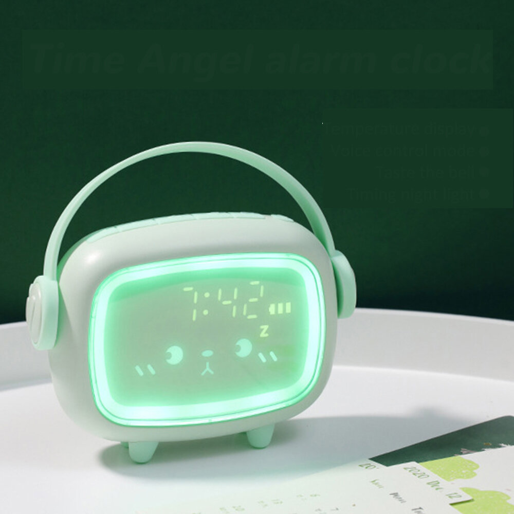 LED Smart Kids Alarm Clock Cute Night Light Alarm Clock Timing Countdown Alarm Clock For Home Decor Gift For Children COD