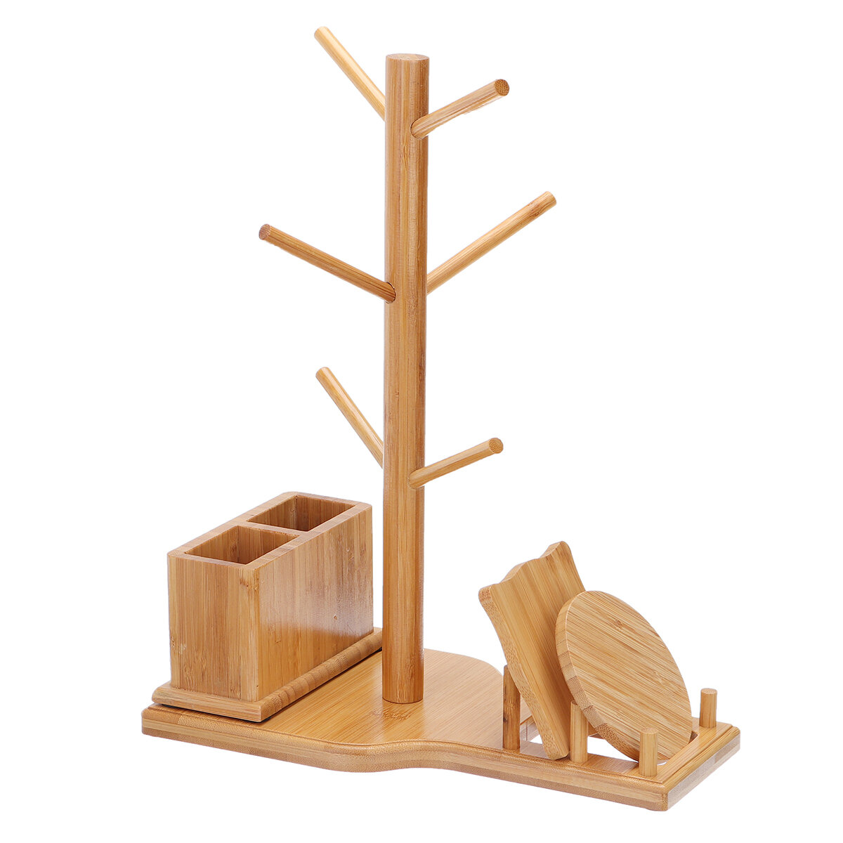 Bamboo Cup Mat Water Cup Storage Rack Creative Cup Organizing Shelf Household Office Living Wooden Gifts Supplies COD