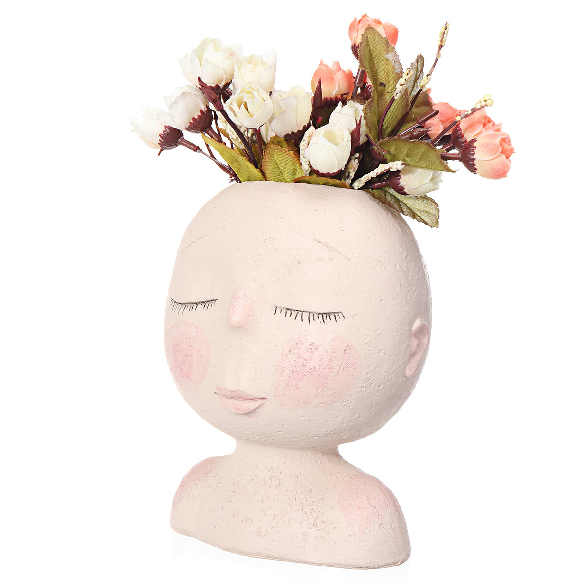 Nordic Doll Shaped Flower Pot Sculpture Flower Pot Art Vase Home Decor Succulents Head Shaped Vase Ornament COD