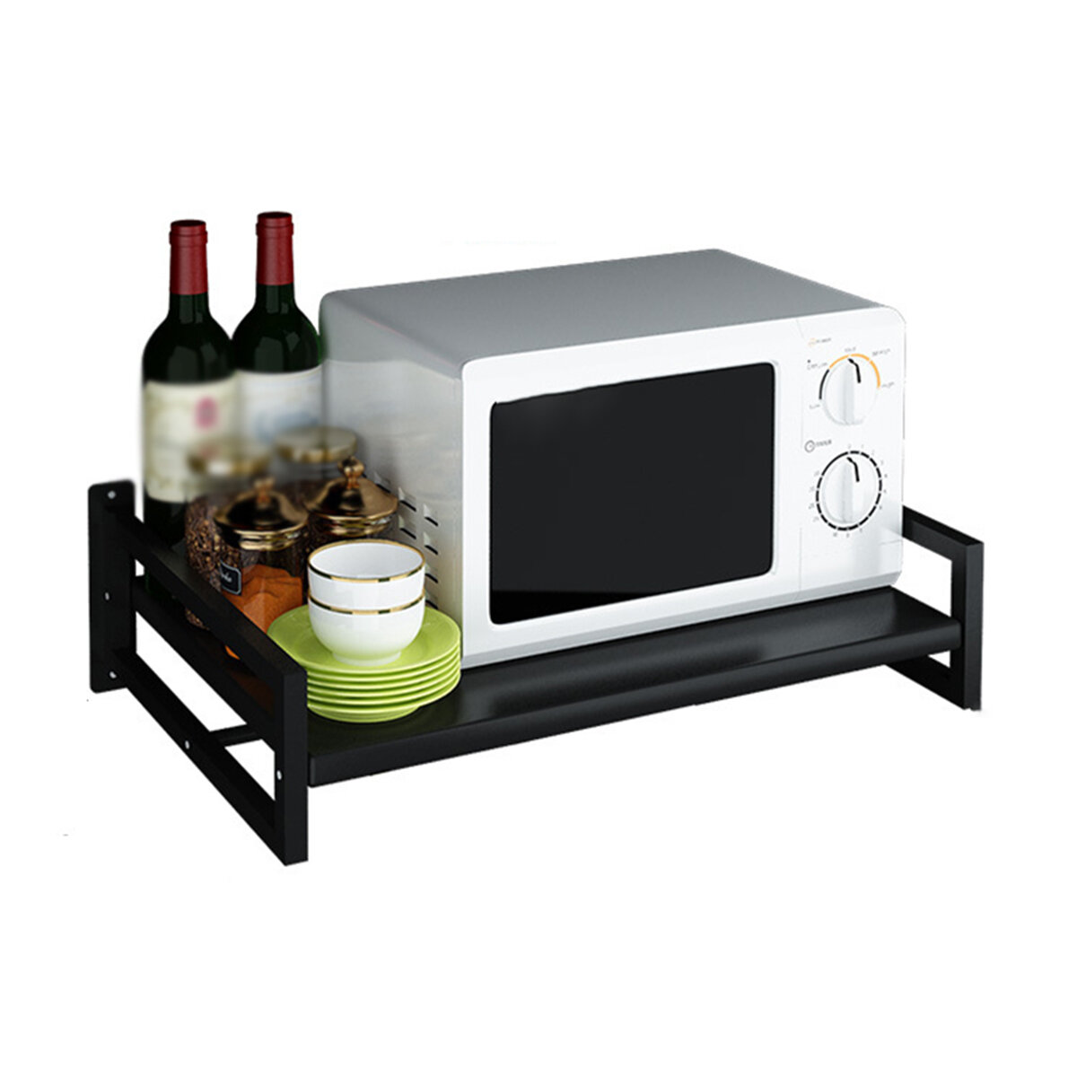 Microwave Oven Stand Storage Rack Kitchen Storage Bracket Shelf Space Saving Kitchen Organizer COD