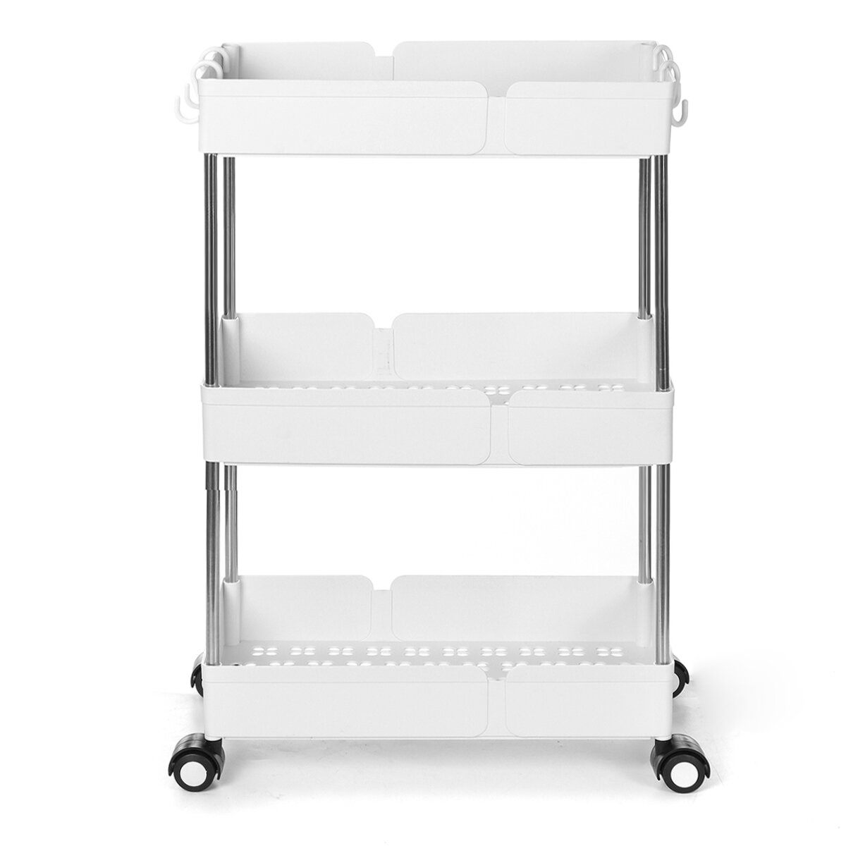 2/3/4 Rolling Trolley Storage Holder Rack Organiser With Wheels For Kitchen Bathroom Office COD