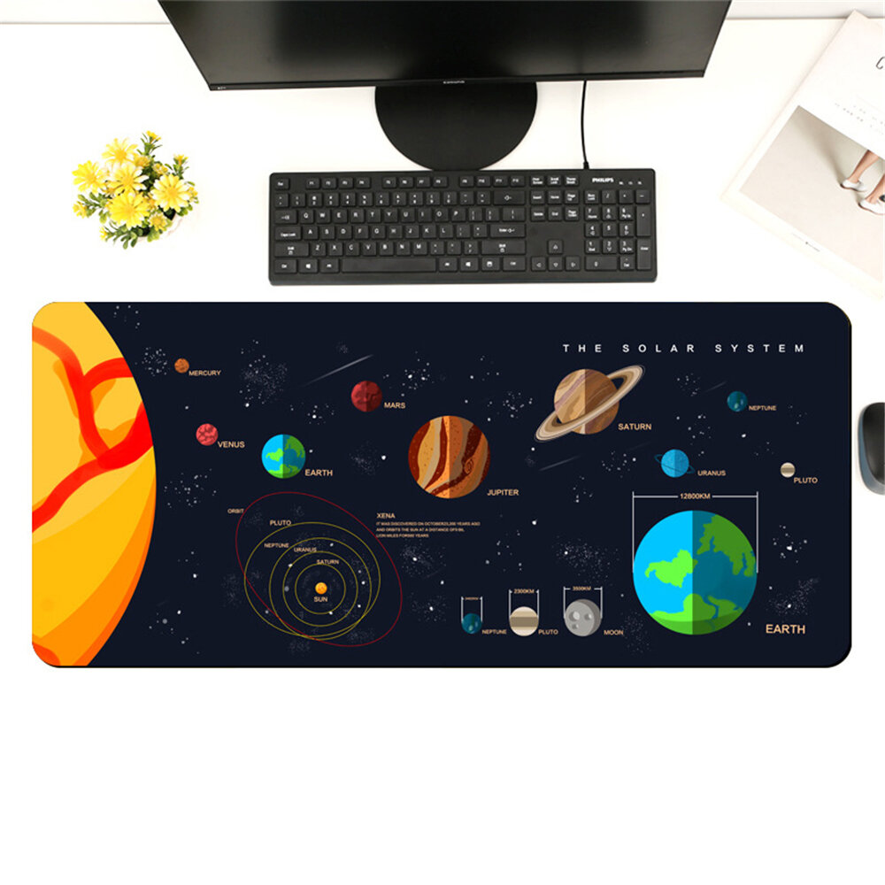 Space Planet Game Mouse Pad Large Size Desktop Game Thickened Locked Edge Anti-slip Rubber Mouse Mat For Home Office COD