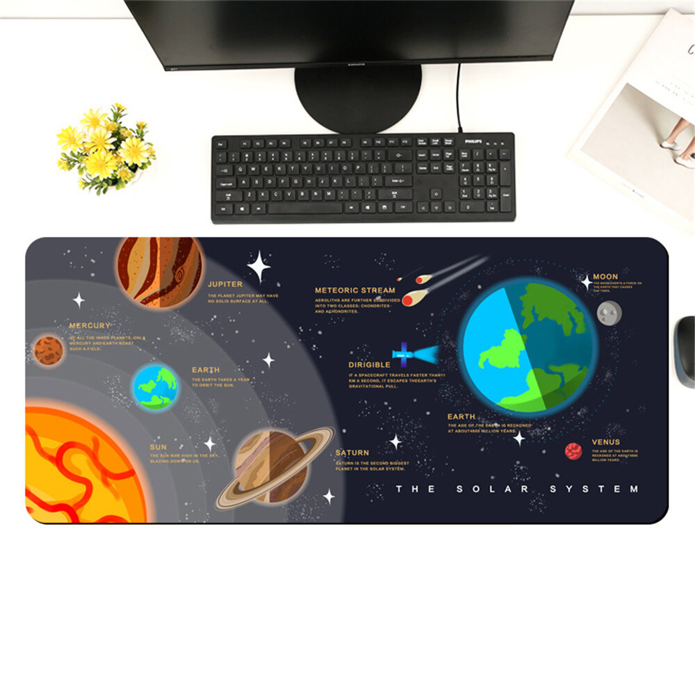 Space Game Mouse Pad Large Size Desktop Game Thickened Locked Edge Anti-slip Rubber Mouse Mat Desk Mat For Home Office COD