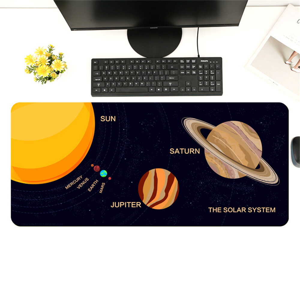 Solar System Game Mouse Pad Large Size Waterproof Desktop Game Thickened Locked Edge Anti-slip Rubber Mouse Mat For Home Office COD