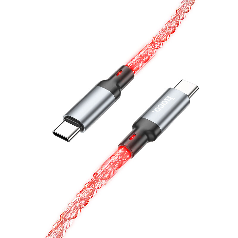 HOCO U112 60W Type-C Luminous Charging Data Cable for Samsung XIAOMI HUAWEI Smartphone Tablet COD