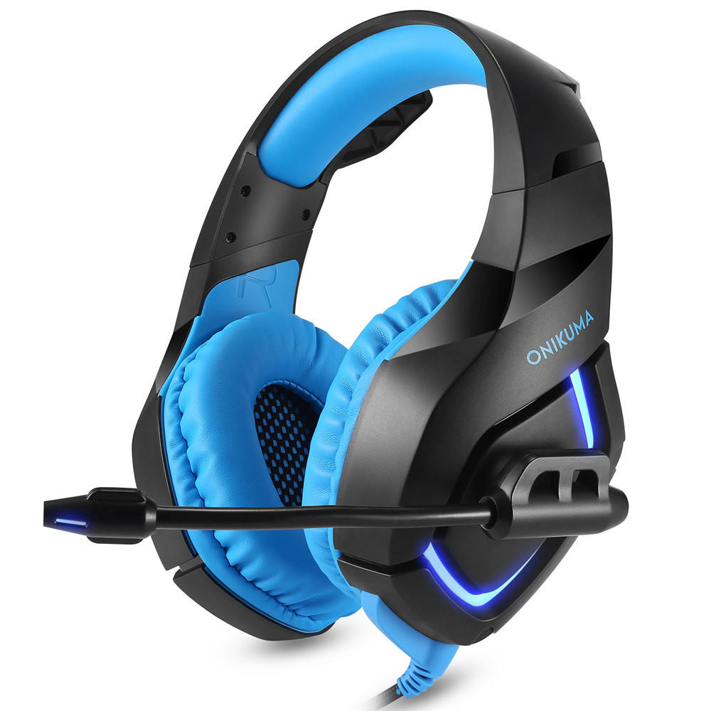 ONIKUMA K1-B Gaming Headphone Flexible Light Bass Stereo Over Ear Headset Headphone with Mic COD