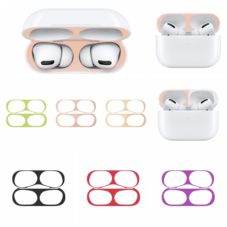 Bakeey Ultra Thin Dust-proof Earphone Storage Case Metal Protective Film Sticker Dust Guard for Apple Airpods 3rd Generation COD