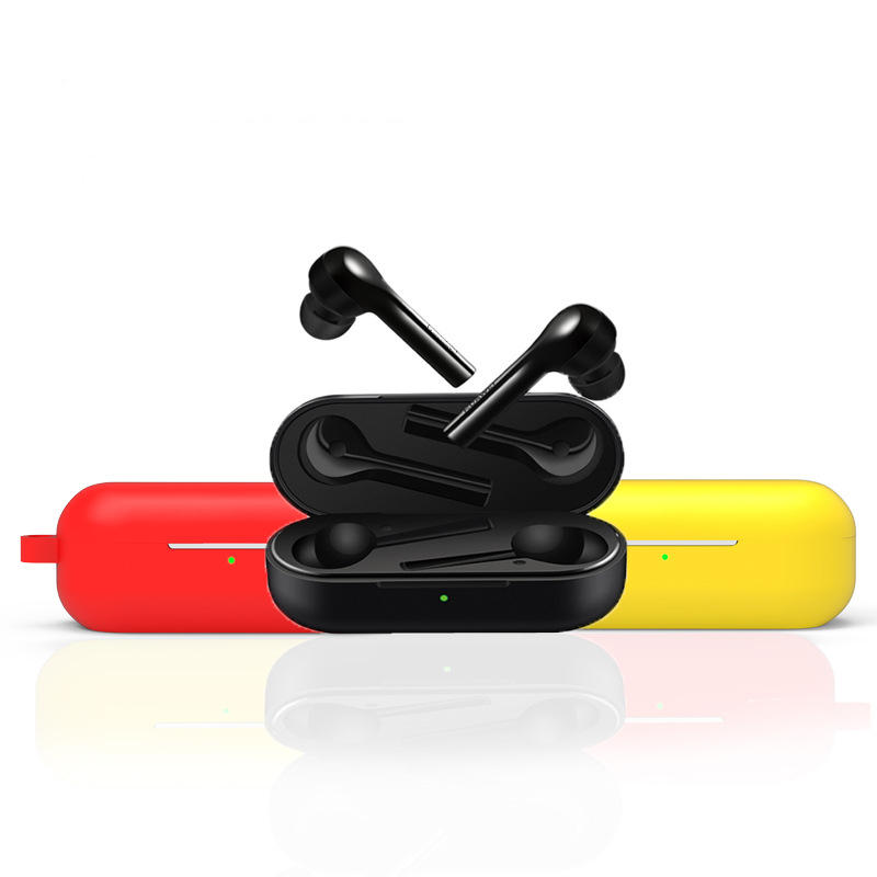 Bakeey Portable Shockproof Dirtproof Silicone Wireless bluetooth Earphone Storage Case with Keychain for Huawei FreeBuds Lite COD