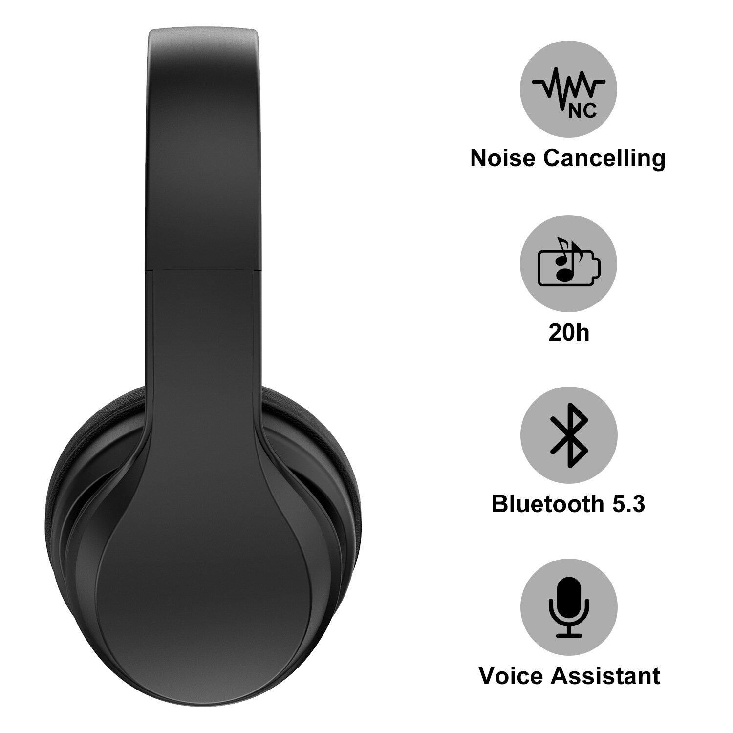 Wireless Headset bluetooth V5.3 Headphone HiFi Stereo HD Calls AUX Foldable Headphones with Mic COD