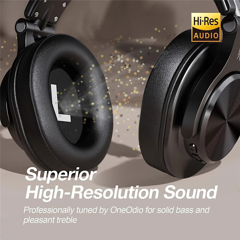 OneOdio A70 Headset bluetooth Headphone Hi-Res Audio Professional Studio Monitor DJ Headphones 3.5mm 6.35mm Over-Ear Wireless Headset COD