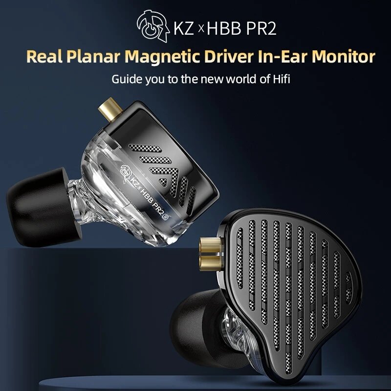 KZ X HBB PR2 Earbuds Flat Driver In Ear Sports Earphone 13.2mm Large Aircraft Headphones HiFi Bass Monitor Headphones COD