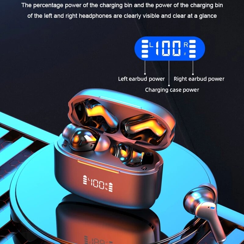 M48 TWS Wireless Earbuds Bluetooth Earphone ANC LED Display Hi-Fi Stereo Headset with Mic Touch Waterproof Sports Earbuds COD