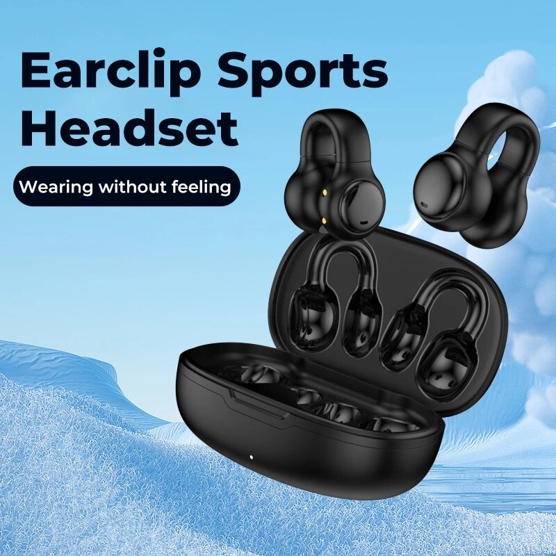 TWS bluetooth 5.3 Earphones Bone Conduction Headphones Lightweight Comfortable Headset Sports Earbuds Ear Hook With Mic COD
