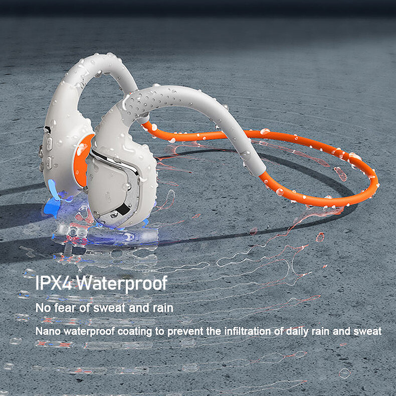 True Bone Conduction Earphone bluetooth 5.3 360° Panoramic Surround Stereo 360° Flexible Magnetic Charging IPX4 Waterproof 28g Sport Earhooks Earphone