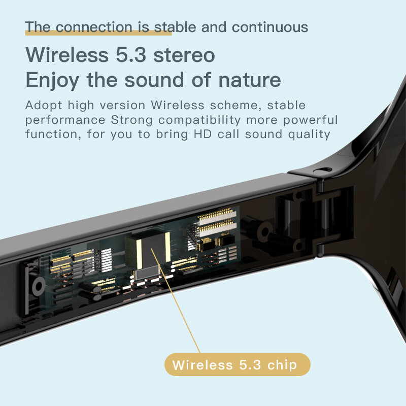 SF07 Wireless bluetooth 5.3 Glasses Earphone HiFi Stereo Surround HD Sound 80mAh UV Protection Anti-explosion Smart Audio Glasses COD