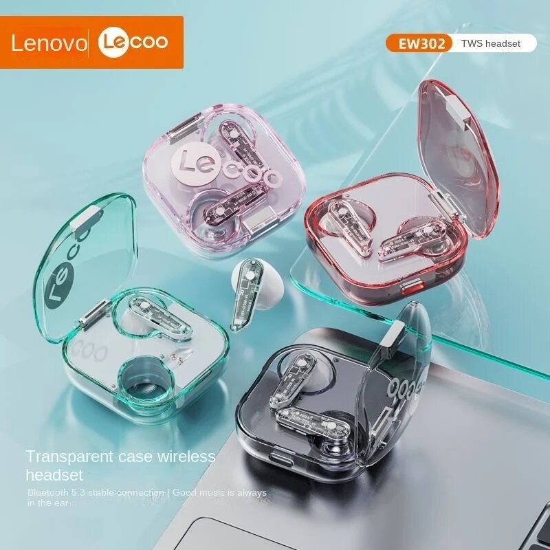 Lenovo Lecoo EW302 TWS Earphone bluetooth Earbuds HiFi Sound Colorful Mini Portable Earphone with Mic COD