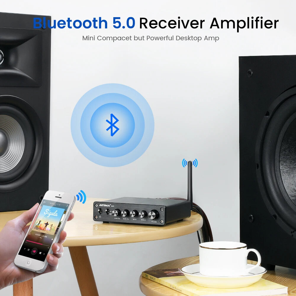 A03 bluetooth Receiver Amplifier HiFi 2.1 Digital Audio Power Amplifiers 50Wx2+100W Sound Amplifier COD