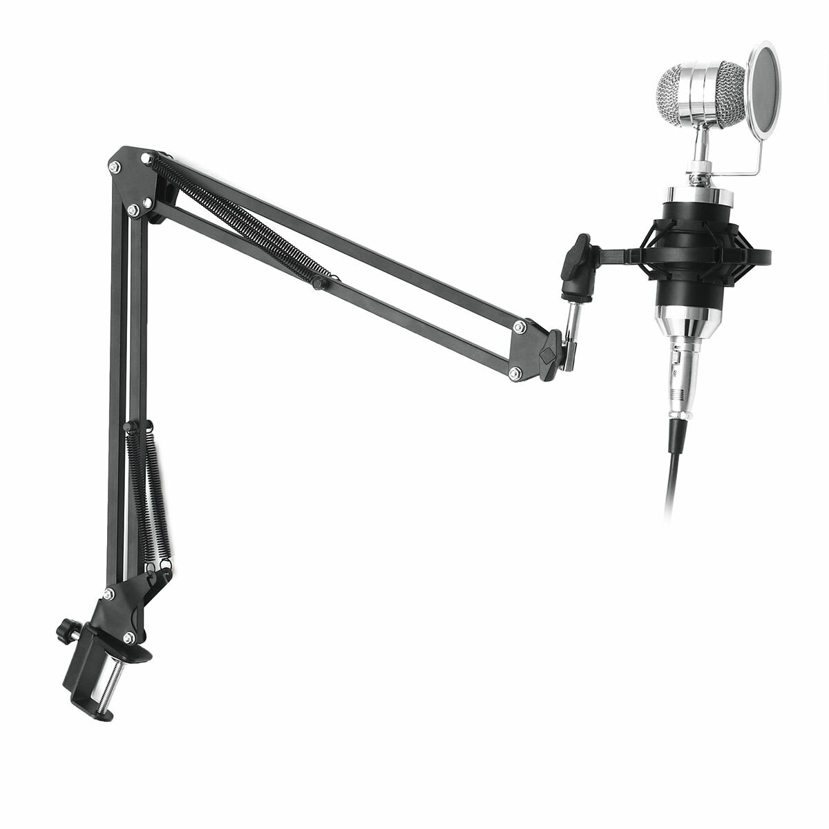 BM800 Live Sound Card Condenser Microphone Set Recording Mount Boom Stand Mic Kit for Live Broadcast COD