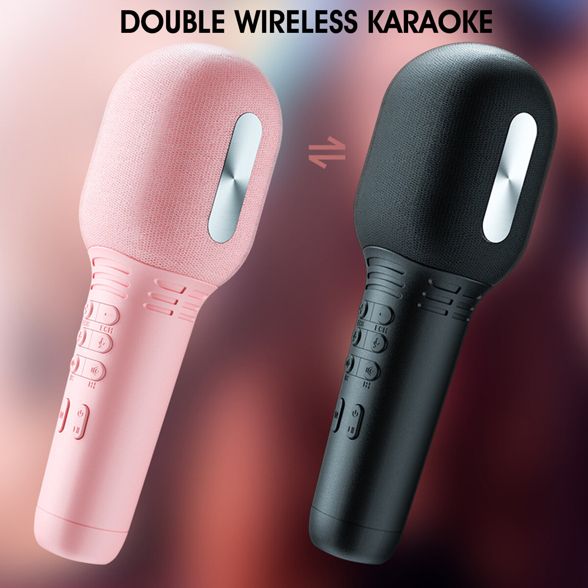 Wireless Microphone bluetooth V5.0 Low Latency 1800mAh Battery Portable Audio Video Recording Mic for Live KTV Fun COD