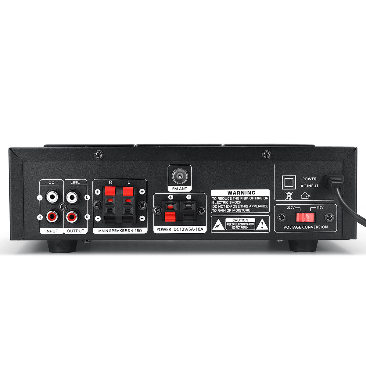 1200W 110V/220V bluetooth Dual Channel Karaoke Mic Input Digital Reverb Home Stereo Amplifier Support USB SD FM AUX Input COD