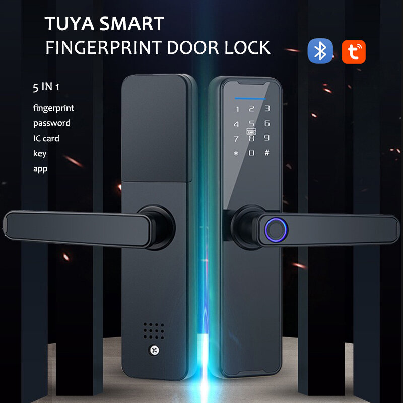 WAFU WF-H6 Tuya bluetooth Digital Electronic Lock Smart Door Lock Fingerprint/Card/Password/Key Unlock Security Anti-theft Smart Home Hotel Office COD