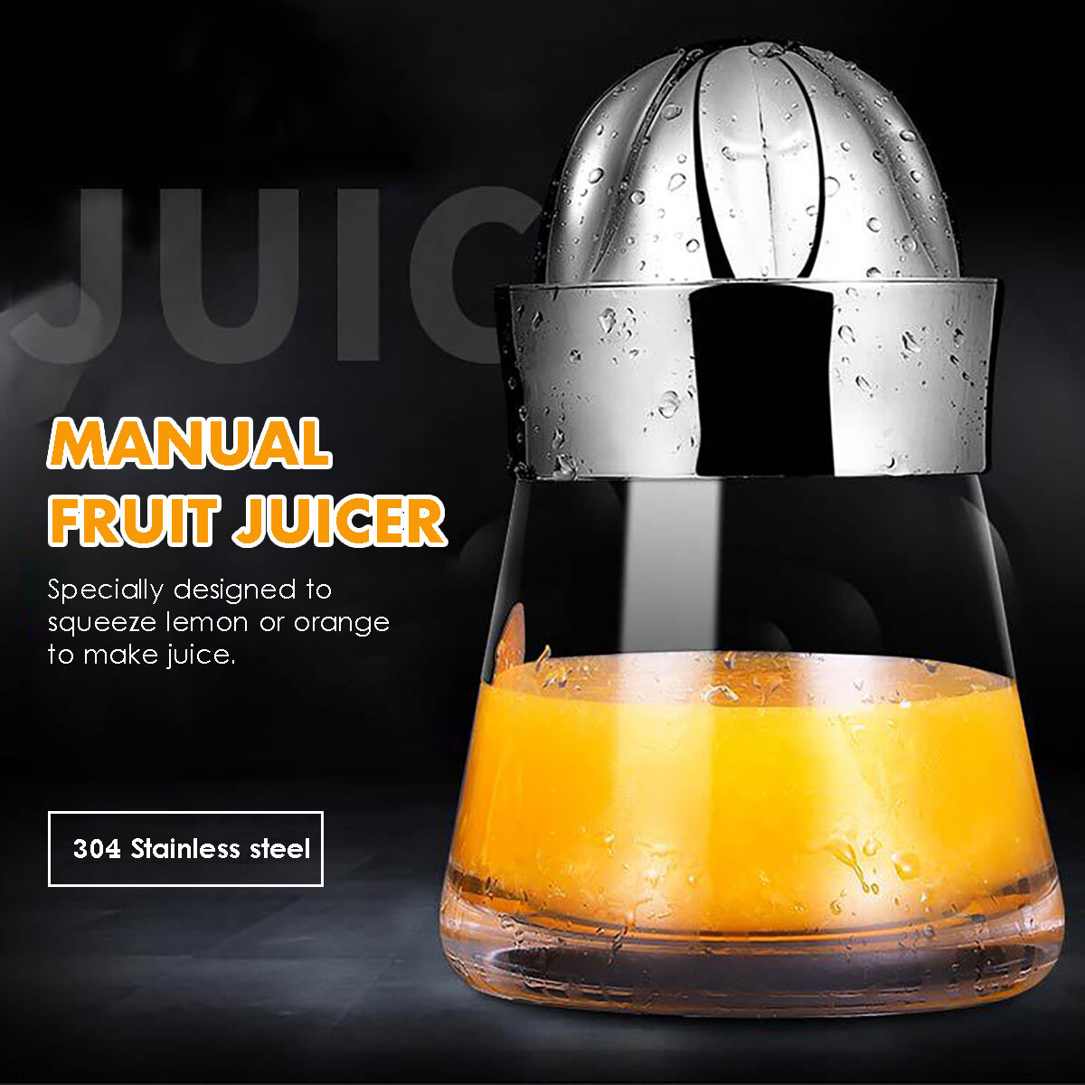 Bakeey 700ML 304 Stainless Steel Manual Juicer Lemon Clip Fruit juicer Baby Juicer Multifunctional Kitchen Mini Handheld Juicer COD