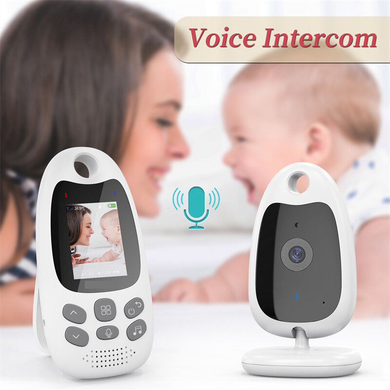 VB610 2.0 inch Wireless Indoor Video Baby Monitor Two-Way Intercom Temperature Monitoring Auto Night Vision Security Camera Newborns Nanny Babysitter EU Plug
