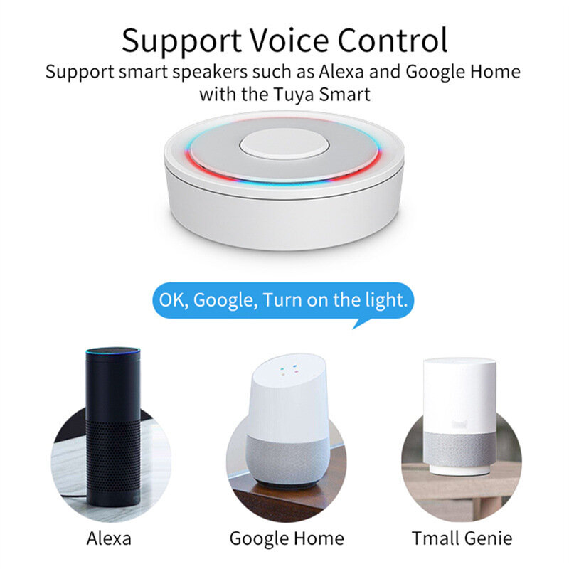 Tuya Homekit Zigbe Wired Gateway Hub APP Remote Control Intelligent Smart Home Bridge Support Voice Control with Alexa Google Home COD