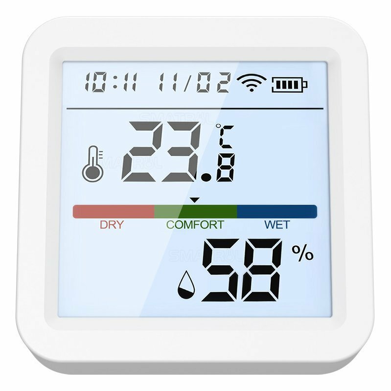 Tuya WiFi/Zigbee Smart Home Temperature Humidity Sensor with Backlight Hygrometer Thermometer Monitoring Sensor Support Alexa Google Home APP Control COD