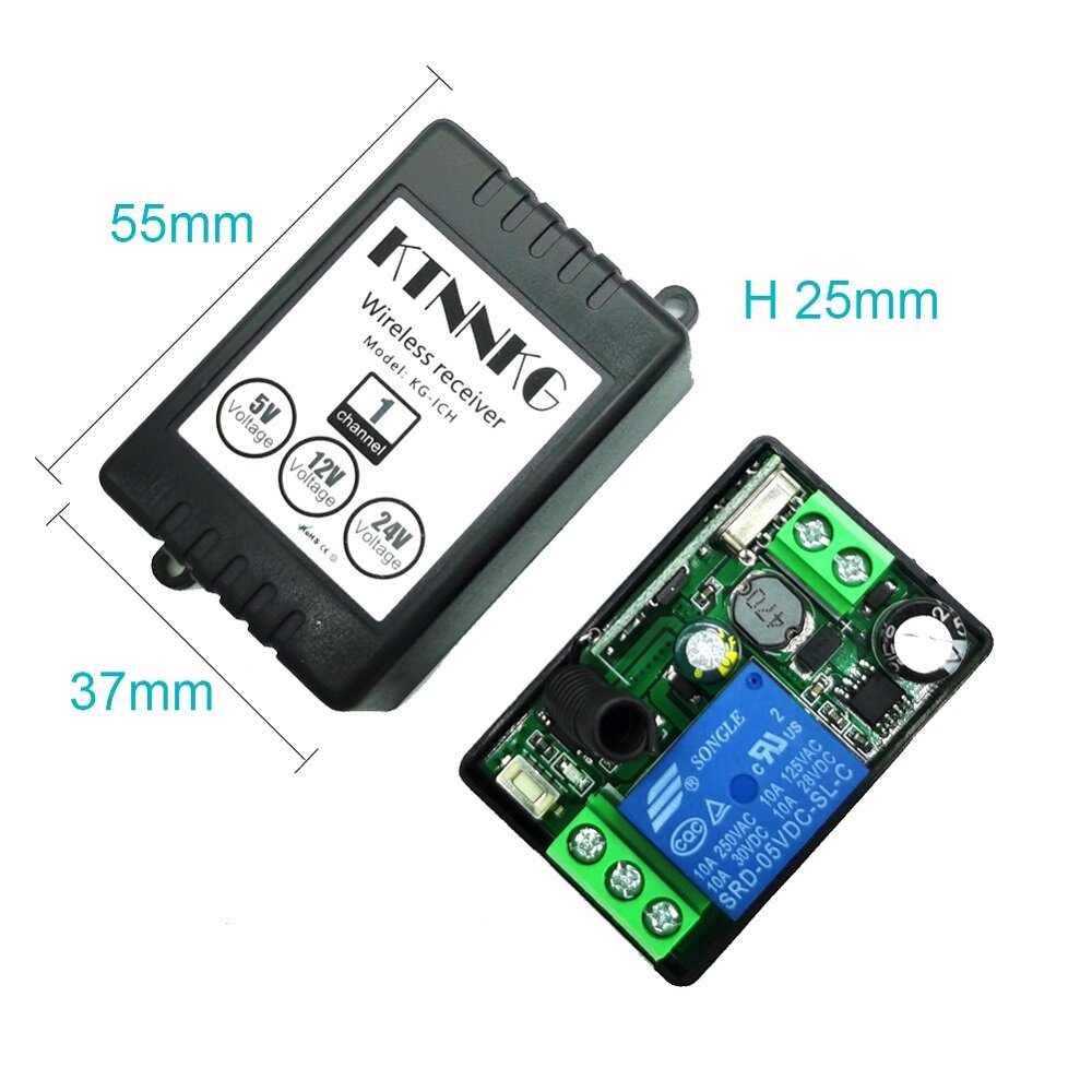 KTNNKG DC 5V12V24V Single-channel Small Volume Learning Remote Control Switch Access Control Module with Voltage Output COD