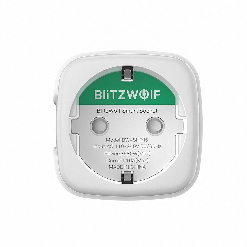 [2 Pcs] BlitzWolf® BW-SHP15 Zigbee 3.0 16A 3680W Smart Plug Wireless Power Socket Outlet EU Plug APP Remote Control / Voice Control / Multiple Timer Modes Compatible With Amazon Alexa / Google Ass