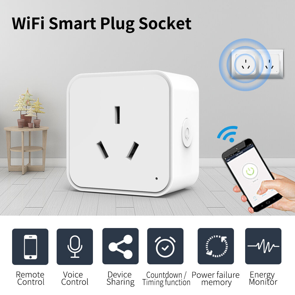 16A Tuya Smart WiFi/Zigbe Socket Intelligent Outlet AU Plug APP Remote Control Timing Function Energy Monitor Support Alexa Google COD