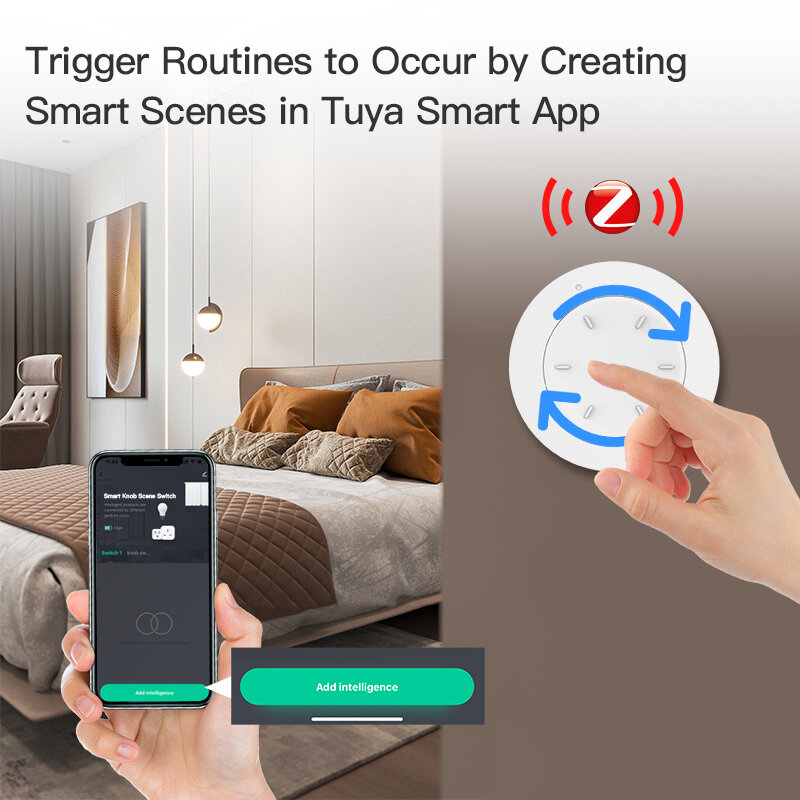 Tuya Zigbe Smart Knob Wireless Scene Switch Button Control Dimmer Battery Powered Automatic Scene Smart Life APP COD